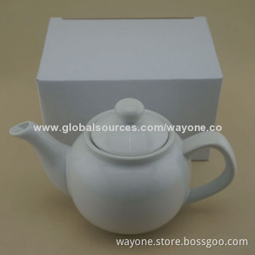 Ceramic Tea Pot Color Glazed, 520mL Capacity, Elegant Shape Comes with White Gift Box Food-safe